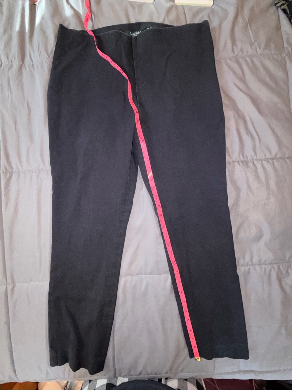 Lauren Ralph Lauren Black Stretch Side Zip Straight Leg Pants Size 10 - Picture 3 of 8